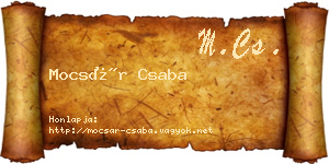 Mocsár Csaba névjegykártya