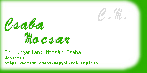csaba mocsar business card
