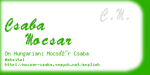 csaba mocsar business card